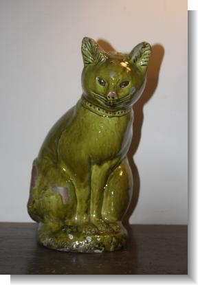 LARGE SWANSEA EWENNY POTTERY CAT MONEY BOX