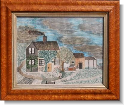 Naïve Watercolour of Farmhouse c.1850