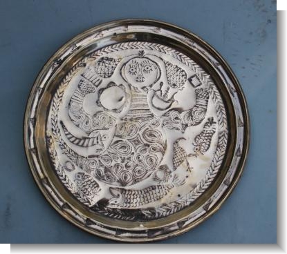 FINE EFIK NIGERIAN BRASS NEPTUNE CHARGER, c.1870