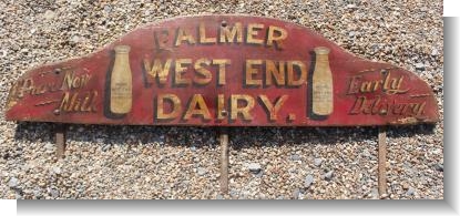 ADVERTISING CART BOARD for PALMER WEST END DAIRY , FAVERSHAM KENT
