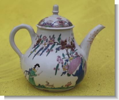 SALTGLAZE TEAPOT, c.1750-55